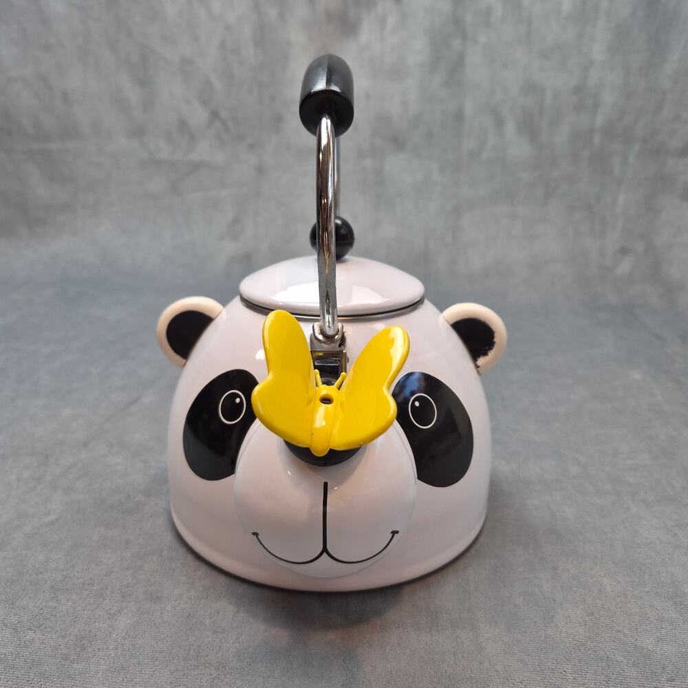Kamenstein Panda Bear & Butterfly Collectible Tea Kettle Large Rare Vintage 1994